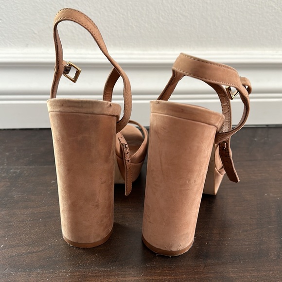 Steve Madden Lessa Open Toe Block Heel - Dusty Rose - Picture 3 of 4